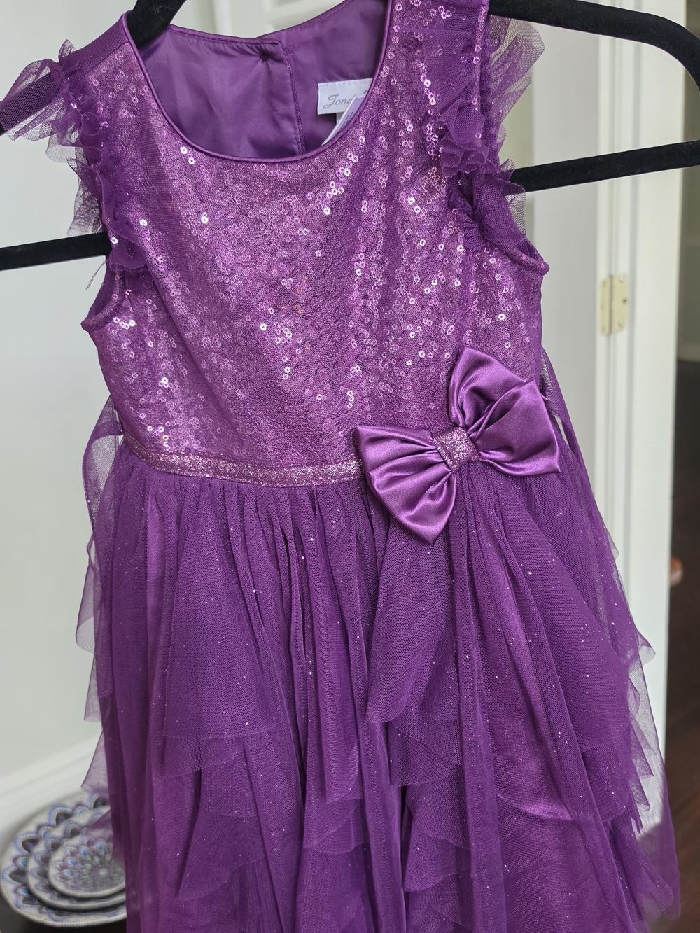 Joan Calabrese Girls' Purple Sequin Formal Dress Like New